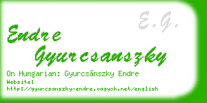endre gyurcsanszky business card